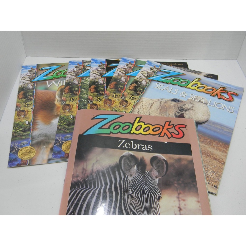 Zoobooks Animal Magazine Lot of 6 Zebras Giraffes Wild Dogs Seals Wildlife